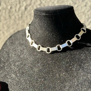 Rare sterling silver Versani necklace Avant Garde modernist chain